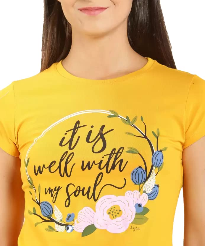 Image of Lyra Women's Cotton Regular Fit T-Shirt