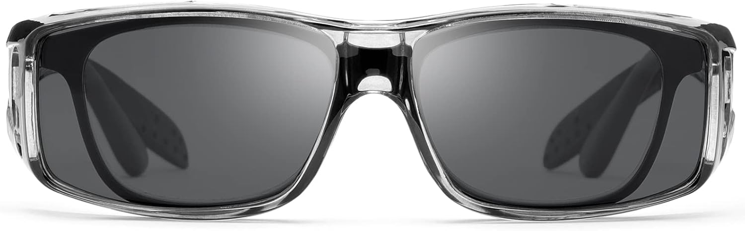 Wrap Around Sunglasses, Polarized Lens Wear Over Prescription Glasses, Fit Over Regular Glasses 100% UV Protection - Image 3