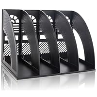 KXF Schreibtisch-Ordner, 4 Abschnitte, stabiler Desktop-Kunststoff-Zeitschriftenhalter, Rahmen, Aktenteiler, Schrank, Aktenregal, Display und Aufbewahrung für Schule, Büro, Papier, Dokument