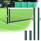 SOIUDNEB Tennis Posts with Double Reels，Tennis Posts for Tennis Net, Heavy-Duty Metal Tennis Poles for Outdoor, Tennis Court Kit for Backyard, Stadium(No Net)