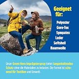 Green Hero Textil Imprägnierspray 500 ml | gegen Regen & Schmutz für Jacken, Schuhe, Sofa, Couch und Leder | effektive Nanoversieglung | Imprägnierung für Textilien mit Bester Waschbeständigkeit