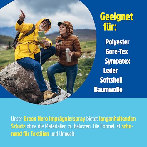 Green Hero Textil Imprägnierspray 500 ml | gegen Regen & Schmutz für Jacken, Schuhe, Sofa, Couch und Leder | effektive Nanoversieglung | Imprägnierung für Textilien mit Bester Waschbeständigkeit