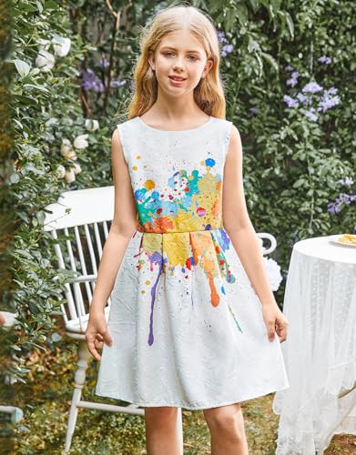 21KIDS Girls Kids Casual Dress Paint Butterfly Rose Animal Fall Sleeveless Dresses2