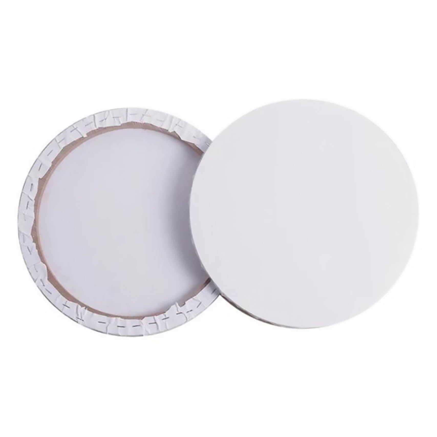 Lienzos redondos de algodón Alipis marco de madera pintura óleo acrílico manualidades blanco