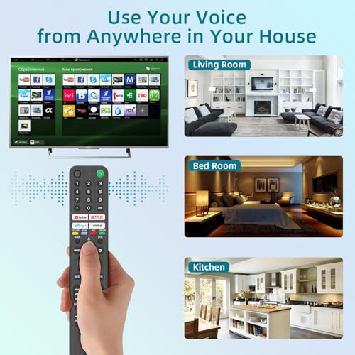 Image of Replacement for Sony TV Remote, for All 2019-2026 Sony Remote Control for Bravia Smart TV with Voice Control. for Bravia XR /XBR /KD /K Series Google /Android TVs. 1-Year Warranty.