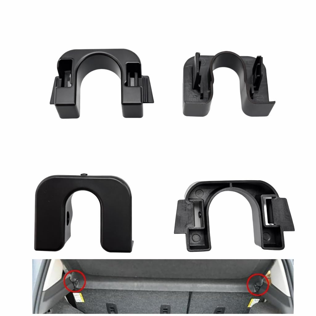 2 Pairs Rear Luggage Rack Bracket Clips – Black Plastic Parcel Shelf Fastening Retainer for Cars, Trucks, SUVs – Reusable, Durable, Easy to Install – Compatible with Ford Fiesta , Ford Focus