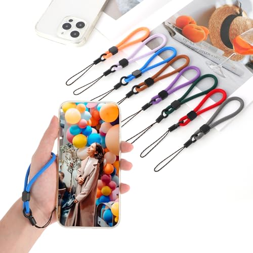 8 Stück Handschlaufe Kurz Buntes Nylon Lanyard Stringphone für USB-Sticks Schlüssel Telefone Schlüsselanhänger Ausweise Namensschilder