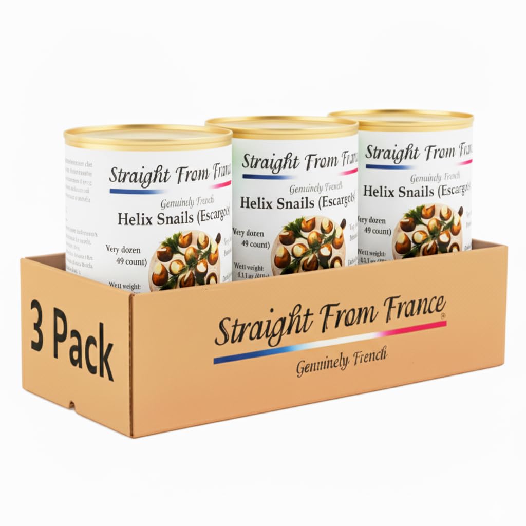 Straight from France Genuinely French, French Helix Lucorum Canned Escargots Snails, Keto & Paleo Friendly, 4 Dozen