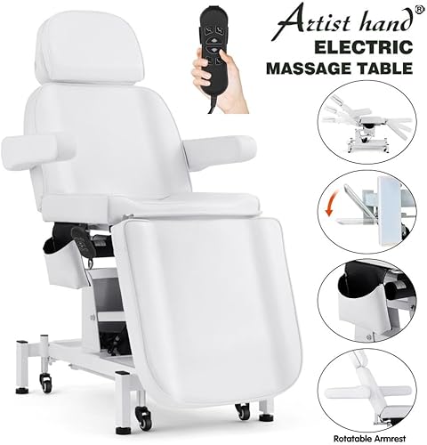 Miniatura 7 de Artist hand Cama facial eléctrica de 3 motores para esteticista 110 V, mesa de masaje extraíble, cama de belleza, estética médica, silla de tatuaje