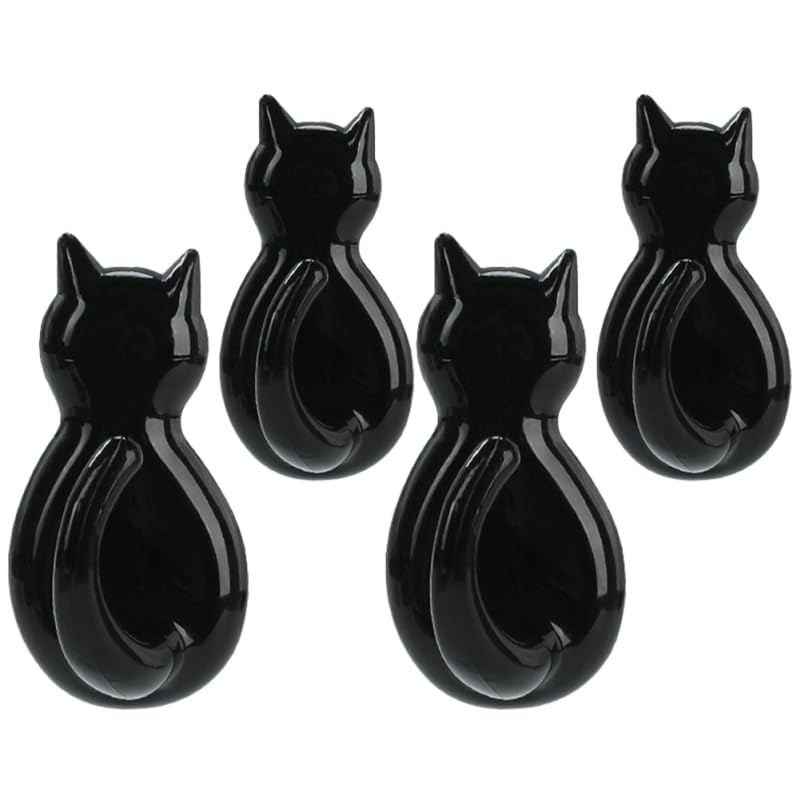 Crochets muraux vêtements en plastique noir Alipis queue de chat pour décoration intérieure