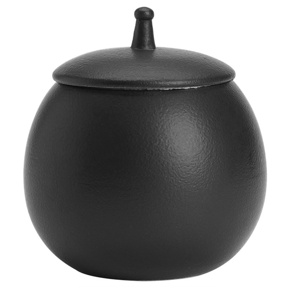 HONMEET Ceramic Food Jar Airtight Vintage Tea Storage Container for Sugar Spices and Tea Leaves Compact 3.5 Inch Kitchen Organizer