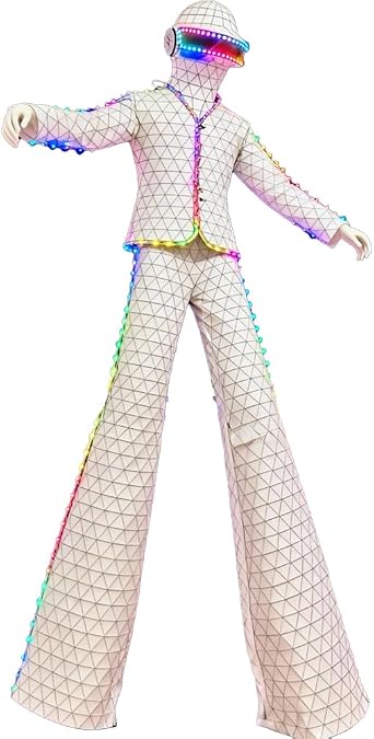 Earthradius Mirror Man Costume Handmade Stilts Walker Silver Mirror Show Performance Party Halloween Event Costume Outfit