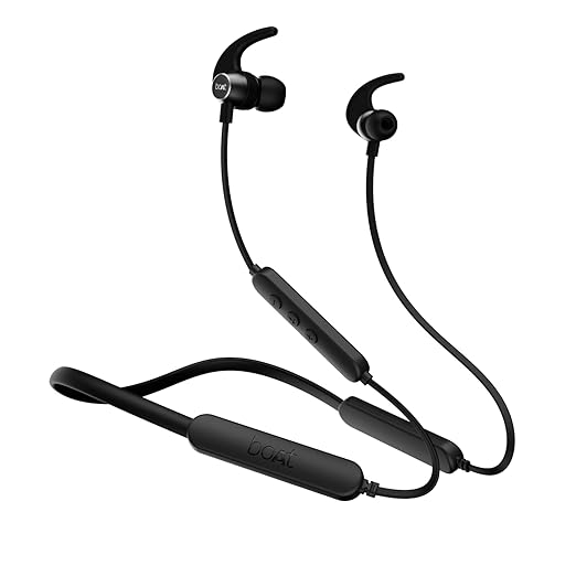 boAt Rockerz 255 Pro+ Bluetooth in Ear Earphones with Upto 60 Hours Playback, ASAP Charge, IPX7, Dual Pairing and Bluetooth v5.0(Active Black) at Rs. 899