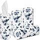 tishoo extra weiche 4-lagig Taschentücher mit Feuchtigkeitscreme | für Becherhalter im Auto, Zuhause und Reisen | 4 Tuben in kunststofffreier Verpackung | Blue/Floral
