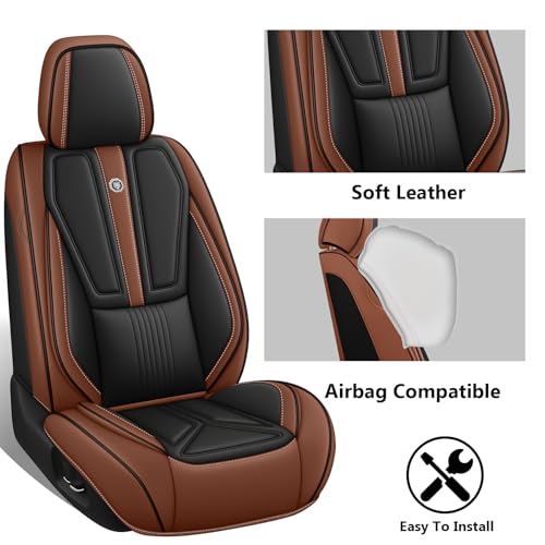 Image of Custom Car Seat Covers for Chevy Blazer 2019-2026,Easy install,Black Brown | nappa leather seat protector,full coverage seat covers,all weather seat cover,waterproof,anti-slip,easy clean,2 seat Standard