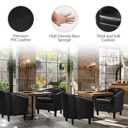 Yaheetech Faux Leather Barrel Armchairs
