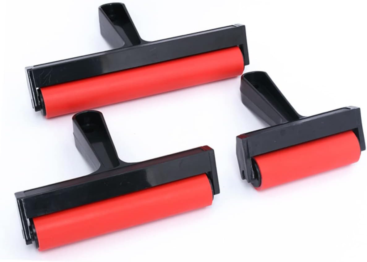 SHINEOFI 3pcs Professional Paint Roller Glue Roller Ink Pad Stamping Brayers for Art