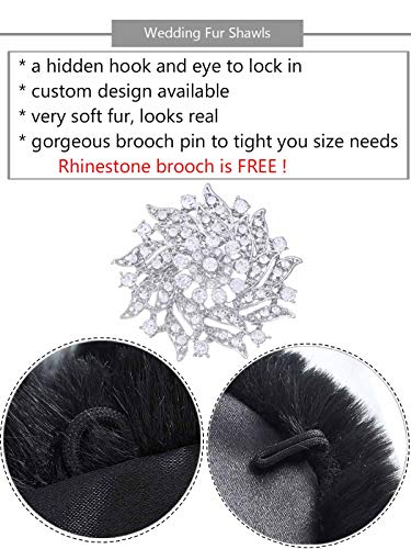 Women's 1920 Fur Wraps and Shawls Wedding Faux Fox Fur Stoles Bridal Fur Scarf for Women and Bridesmaids 6