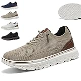 Generisch Comfofeet Zapatos Oxford para hombre, zapatos ortopédicos ultracómodos, zapatos de trabajo Breeze Walking, elegantes, caqui, 46 EU
