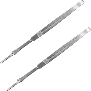 2 Pack Stainless Steel Scalpel Handle # 7, Scalpel Knife Holder Fits Blades No. 10, 11, 12, 15 Perfect for Student Educational-Use Daily Use DIY Crafts Repair Equipment