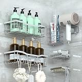 CHEMPFR Shower Caddy [6-Pack] Rustproof Shower Shelf, Bathroom Organizer with Soap Holders, Toothbru