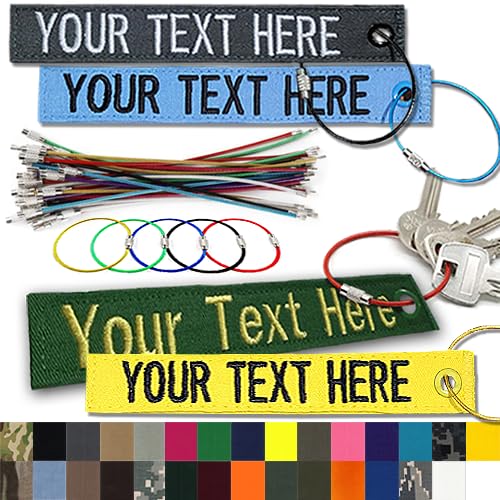 Custom Name Tape Material 6" Luggage,Key Tag,Crate Tag with Colored Grommet Double Sided. 6 inch Colored Cable Loop Wire Ring.