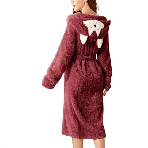 BAOFU Albornoz para mujer, mullido, dulce, orejas de animales, con