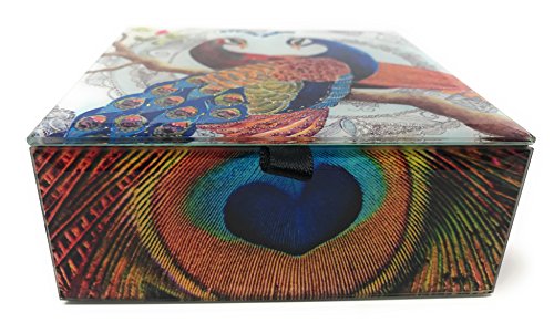 Glass Keepsake Jewelry Box (Peacocks) #TOP5