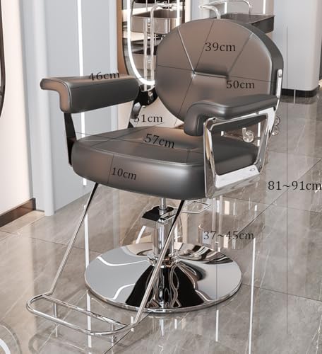 Fotel fryzjerski dla stylisty fryzur z pompą hydrauliczną o udźwigu 440 funtów, obrotowy fotel do stylizacji włosów 360°, regulowany fotel fryzjerski Braider do salonu piękności,White,C