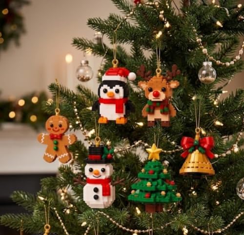 Christmas Advent Calendar 2026,24-Day Mini Brick 2D Acrylic Hanging Ornaments, Mini Christmas Tree Decorations, Holiday Countdown Calendar Gift for Kids Adults Family #-F - Image 5