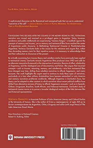 Postdictatorship Argentina Testimonial Cinema ouvrage academique de reference - 3