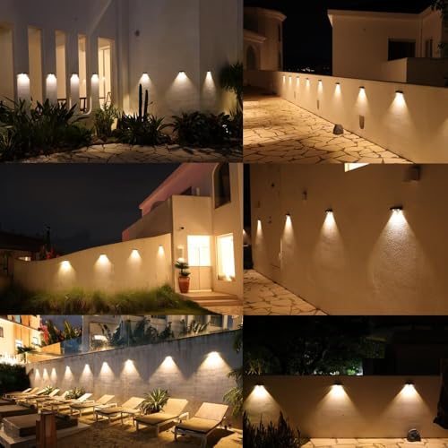 sununiny Solar Fence Lights Outdoor,4 Pack Wall Solar Lights IP65 Waterproof,9 Colors 11 Modes RGB Garden Fence Lights Solar Powered for Patio/Backyard/Porch/Pool Decorations - Image 2