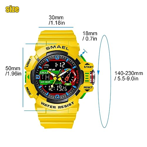 MASTOP Men Large Dial Digital Watch Outdoor Militray Sport Watch with LED Backlight Stopwatch Waterproof Watch2