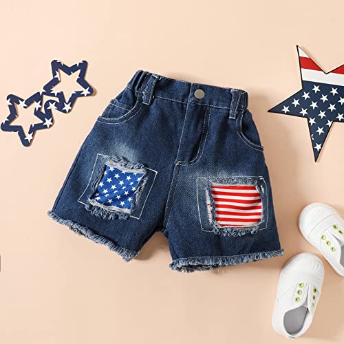 Big Fit Girl Toddler Baby Girl Shorts Set 4 of July Clothes Independence Day Star Stripe Vest Tops D