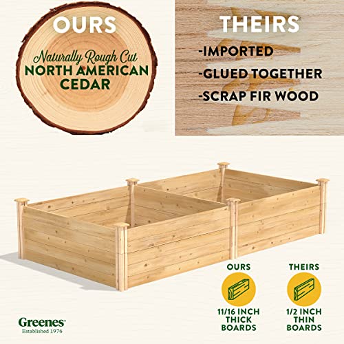 Greenes Fence Original Cedar Raised Garden Bed, 4' x 8' x 17.5" - Made in USA with North American Cedar - Thumbnail 2