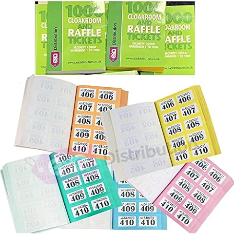 Cloakroom Tickets, 1 to 1000 (10 Pack) Cover