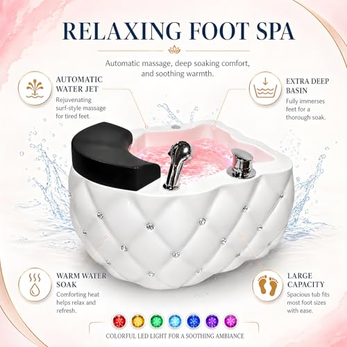 Masajeador Spa para Pies con Luz LED y Drenaje Automático miniatura 3