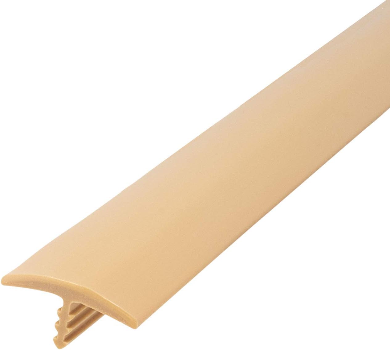 Outwater Plastic T molding 13/16 Inch Wide Light Caramel Flexible Polyethylene Center Barb Tee Moulding 25 Foot Coil Commercial Pack