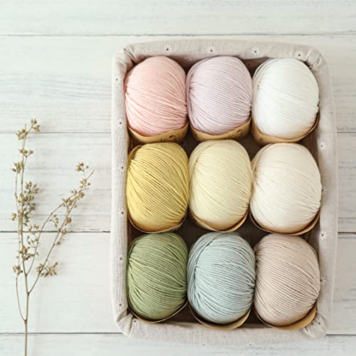 Shike Early Snow Pure Color Basolan Merino Wool Yarn,Superwash Merino Yarn For Crocheting,5-Ply Soft Hand Knitting Yarn,1.76 Oz/150 Yds (505, 1 Ball) #TOP5