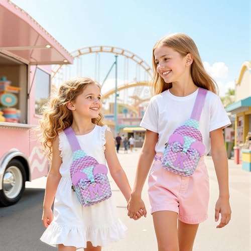 Image of Sling Bag for Girls Gift, Toddler Girl Toys, Blue Purple M | Cute Design, Adjustable Strap, Premium Durable Materials, Ideal Gift for Girls 4-6 for Birthdays, Christmas & Holidays