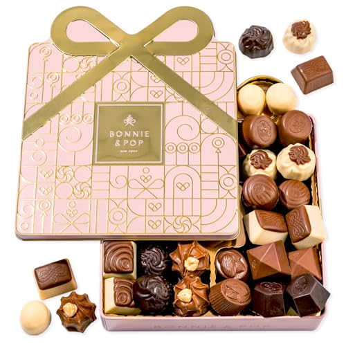 Chocolate Gift Basket, Candy Food Snack Gifts Bow Tin Box, Present for Her, Women,...