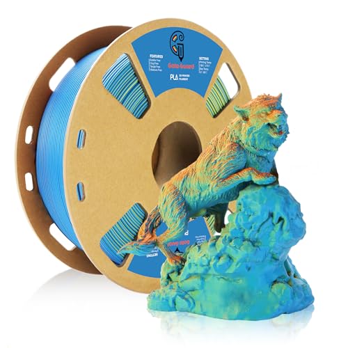Goto Guard Tri Color Filament Matte PLA Filament Blue Orange & Green PLA 3D Filament, Multicolor Filament for Most 3D Printer,Matte Filament 3D Printing Filament PLA 1.75mm 1KG(2.2lbs)