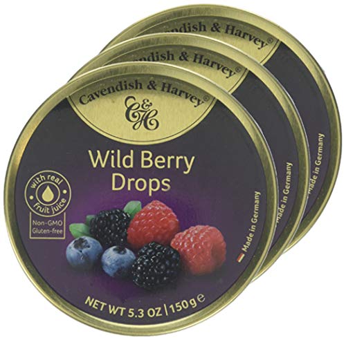 Cavendish & Harvey | Wild Berry Hard Candy Drops | 5.3 Ounce Tin - 3 Pack #TOP2