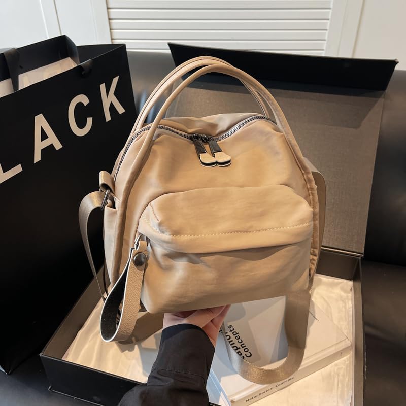 Solid Color Nylon Crossbody Bag for Women Soft Handbag with Top Handle Casual Shoulder Bag Elegant Square Purse - Image 8