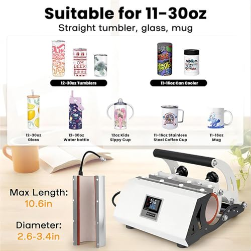 Prasa termiczna do kubków, 850 ml, automatyczna prasa do kubków z wyświetlaczem LCD, DIY, sublimacja, transfer kubków do kawy i butelek