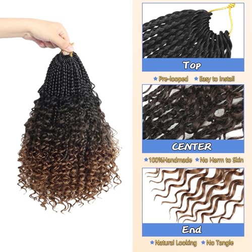 image for Yebo Boho Box Braids Crochet Hair 8 Inch Pre-looped Goddess Box Braids