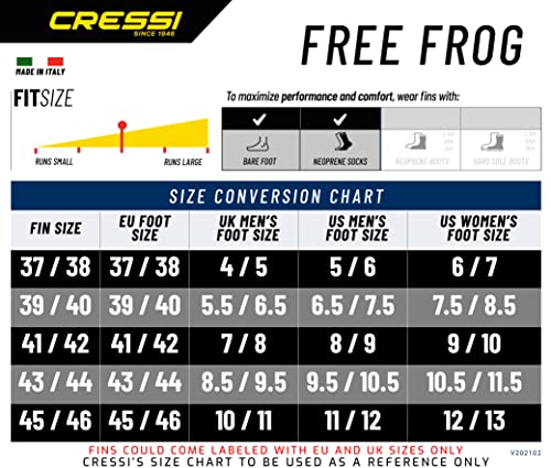 Cressi Free Frog, Black, Us Man 5/6 | Us Lady 6/7 | Eu 37/38 #TOP4