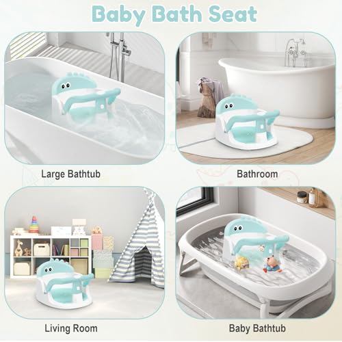 image for Lerrutue Baby Bath Seat for Babies 6 Months & Up Sitting Up, Non-Slip 