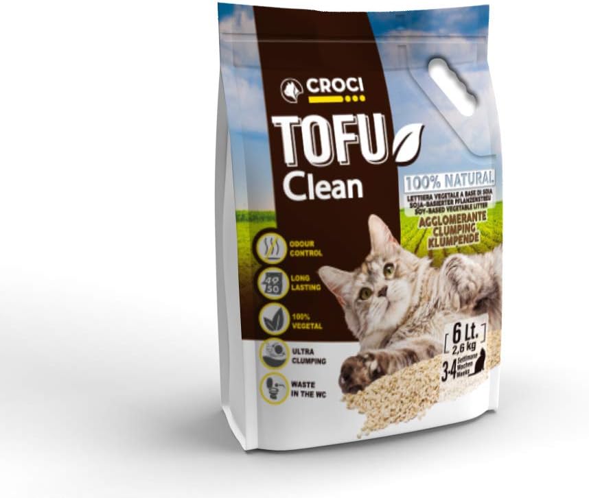 Croci Tofu Clean Litter 6L Clumping Cat Litter, Biodegradable
