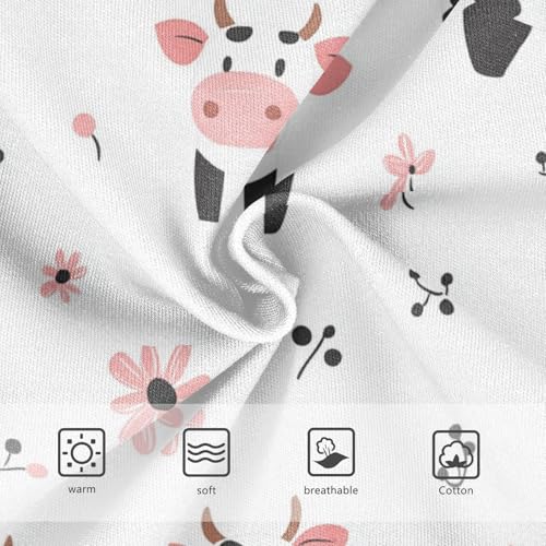 Wusikd Cartoon Cow Flower Girls' Underwear Cotton Cute Girls Briefs Soft Toddler Underwear 2T3